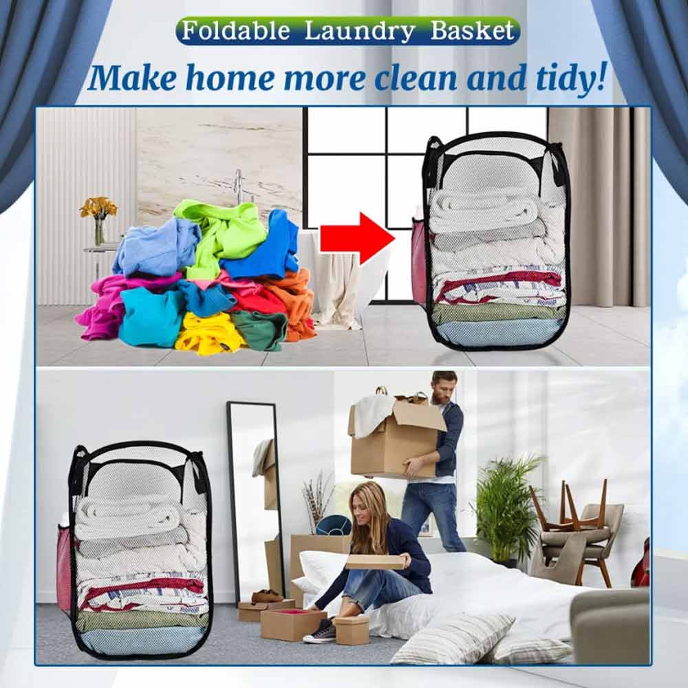 Large Foldable Laundry Washing Clothes Storage Bag Hamper Basket Bin Organiser