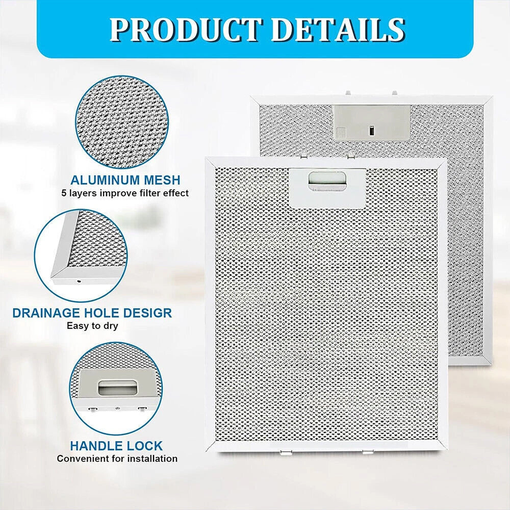 2PCS Cooker Hood Metal Mesh Grease Filter for Kitchen Extractor Fan 320x260 mm