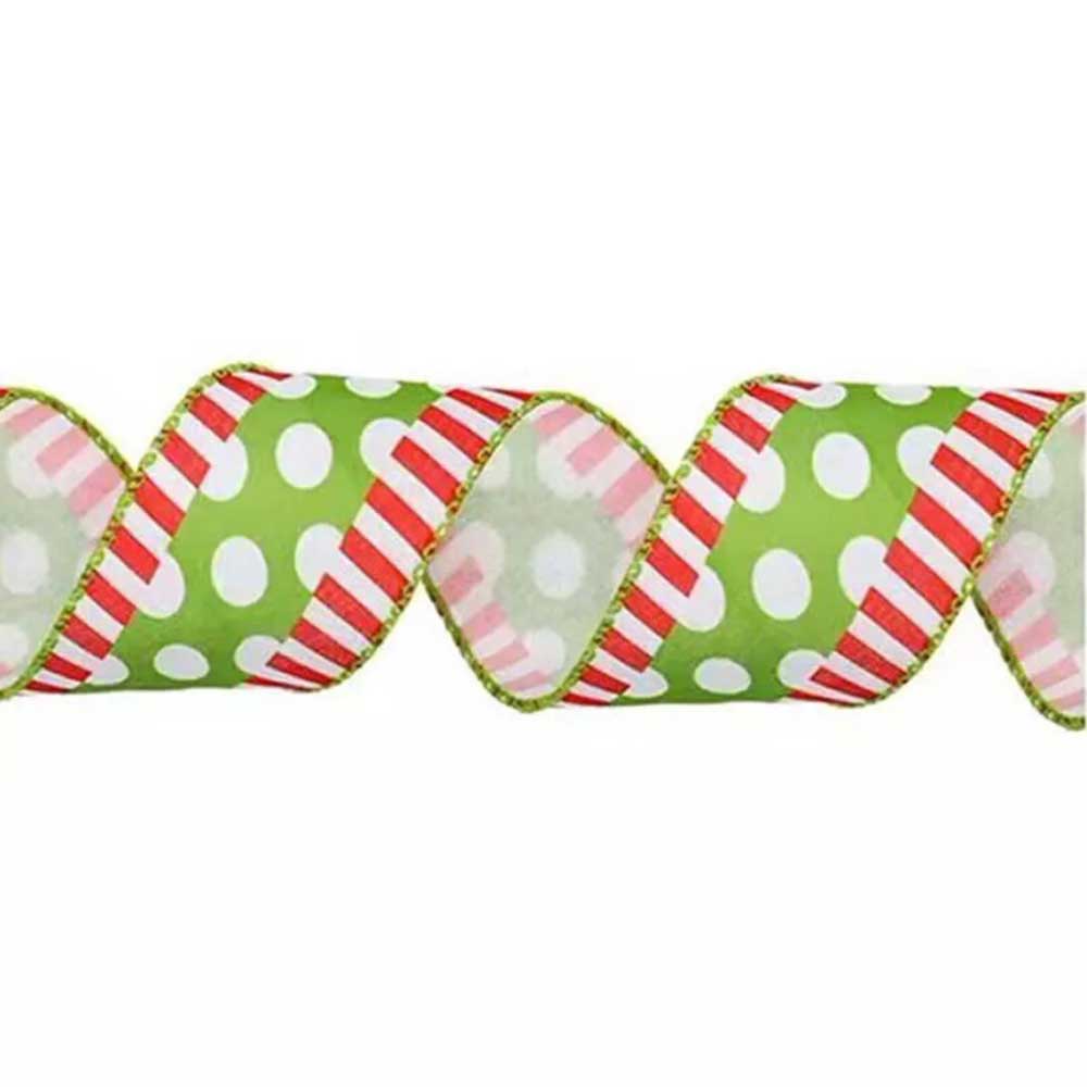 4pcs Grinchs Ribbon Wired 2.5In 4 Roll 20Yards Christmas Ribbon Wreaths Bows DIY