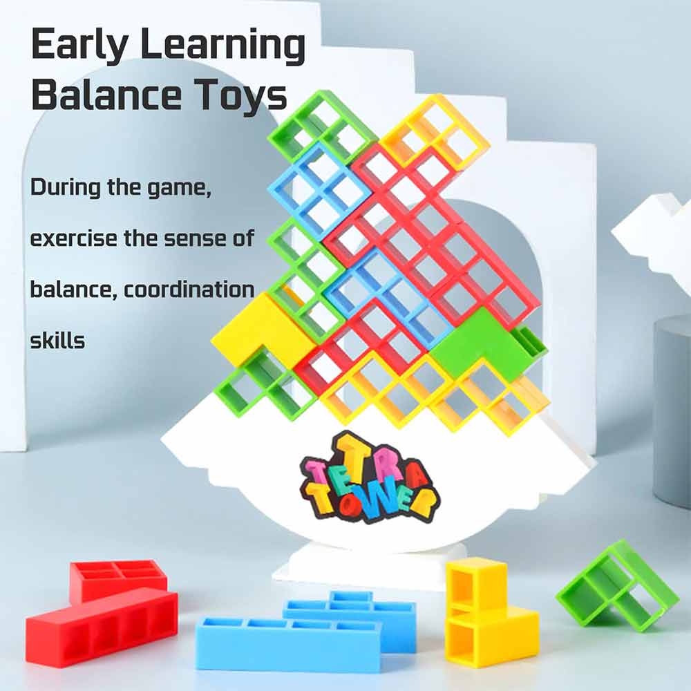 48Pcs Tetra Tower Balance Stacking Blocks Game Team Toys Gifts for Kids Adults