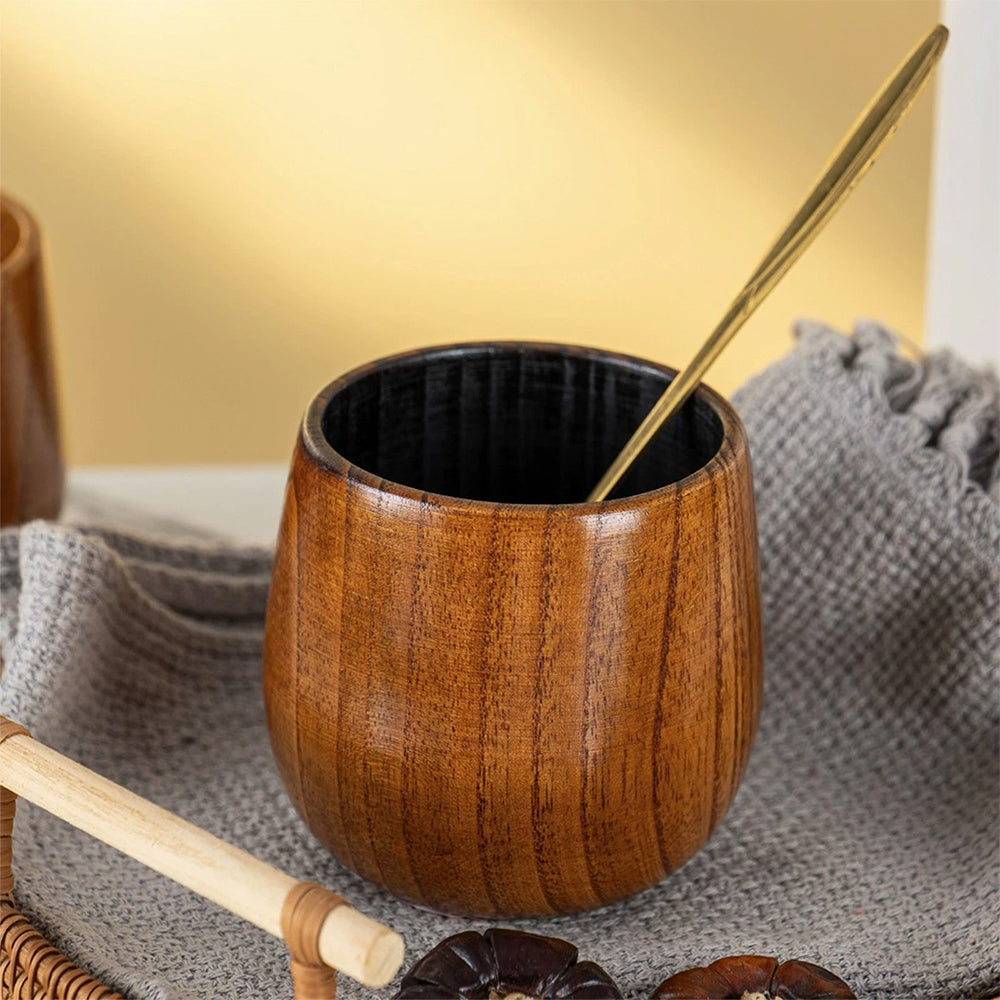 Charred Wooden Bourbon Glass - Handcrafted 240ml Whiskey Drinking Cup
