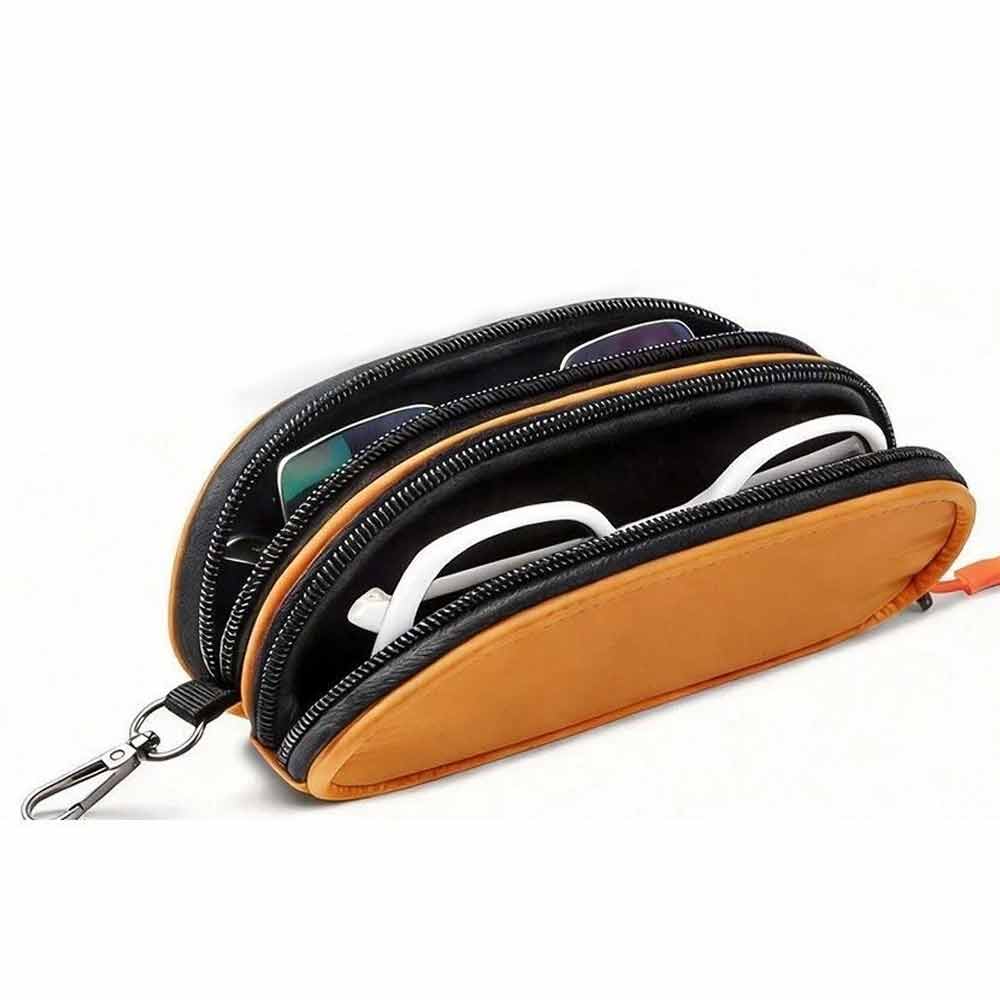 Glasses Travel Case – Double Layer Waterproof Organiser Bag for Sunglasses