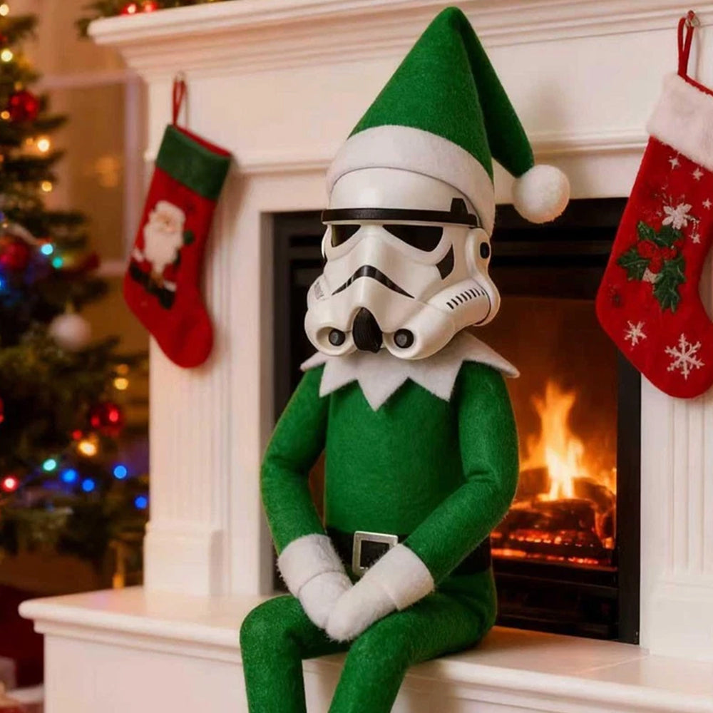 Stormtrooper Elf Christmas Ornament | Resin & Felt Festive Collectible for Holiday Decor