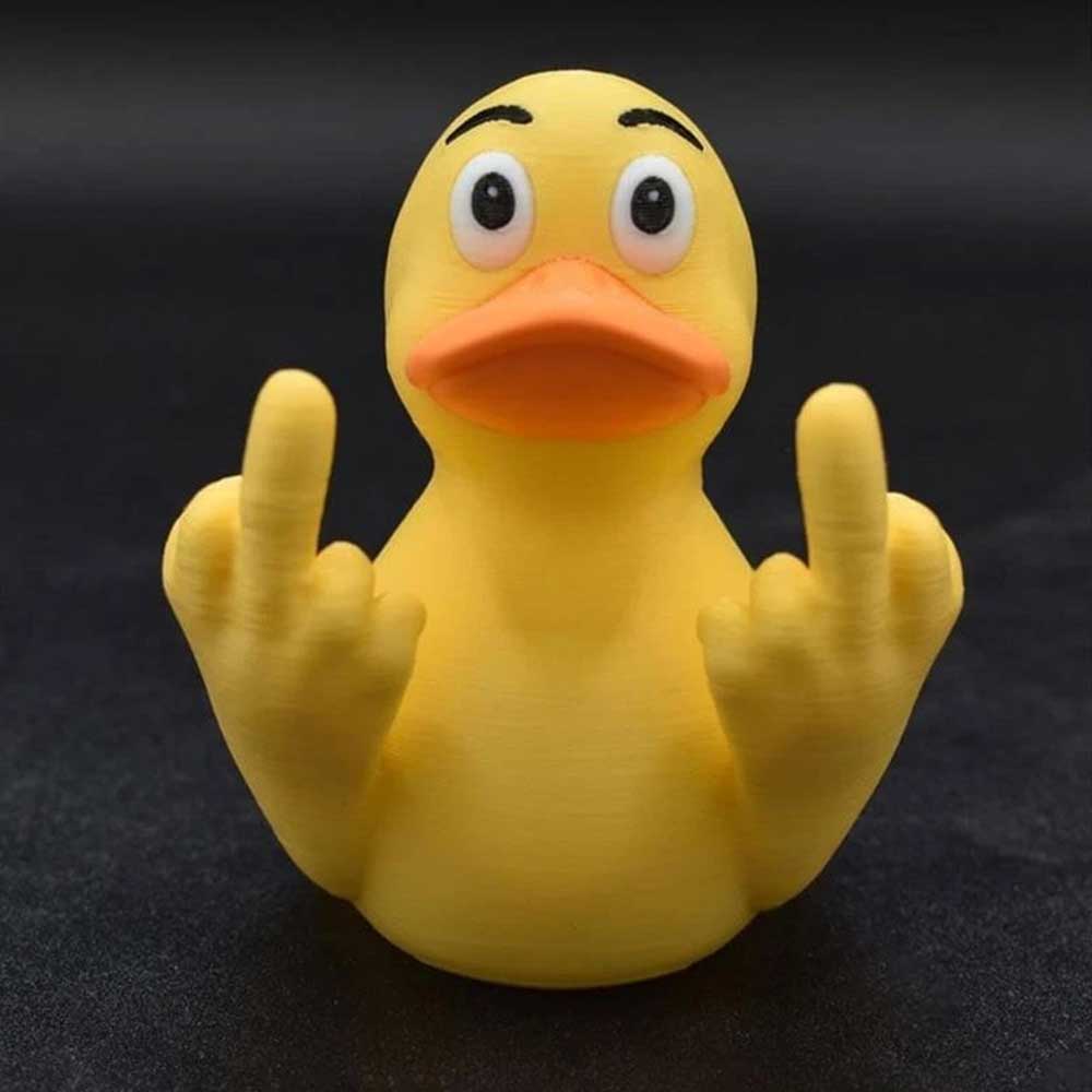 Funny Middle Finger Duck,Unique Middle Finger Rubber Ducks Figurines Prank Gifts
