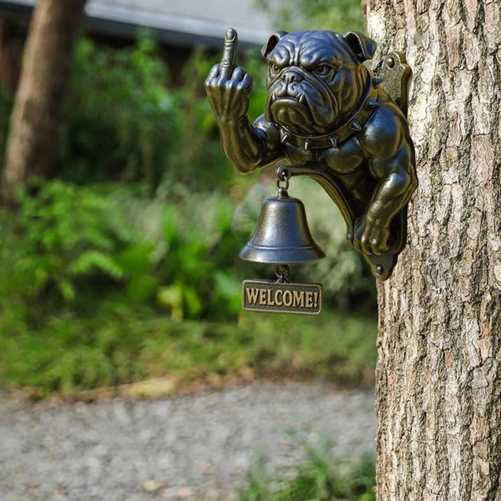 Funny Bulldog Doorbell Middle Finger Bulldog Design Rustic Cast Iron Doorbell Door Ring