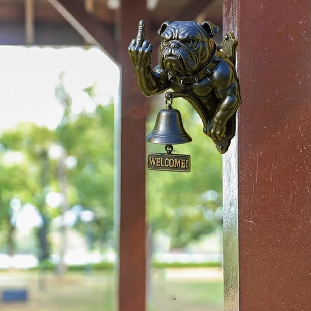 Funny Bulldog Doorbell Middle Finger Bulldog Design Rustic Cast Iron Doorbell Door Ring
