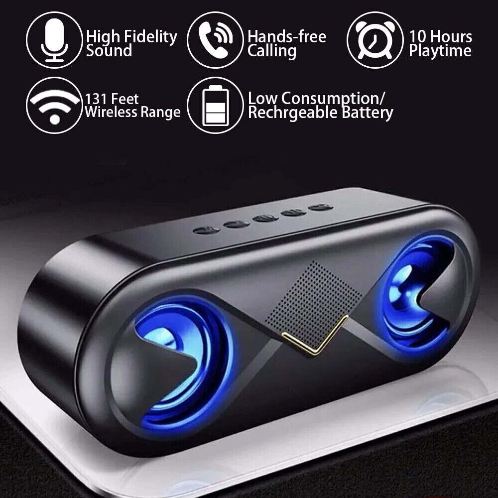 High Bass Ultra Loud Bluetooth Speaker - Portable Wireless Outdoor Speaker, Black