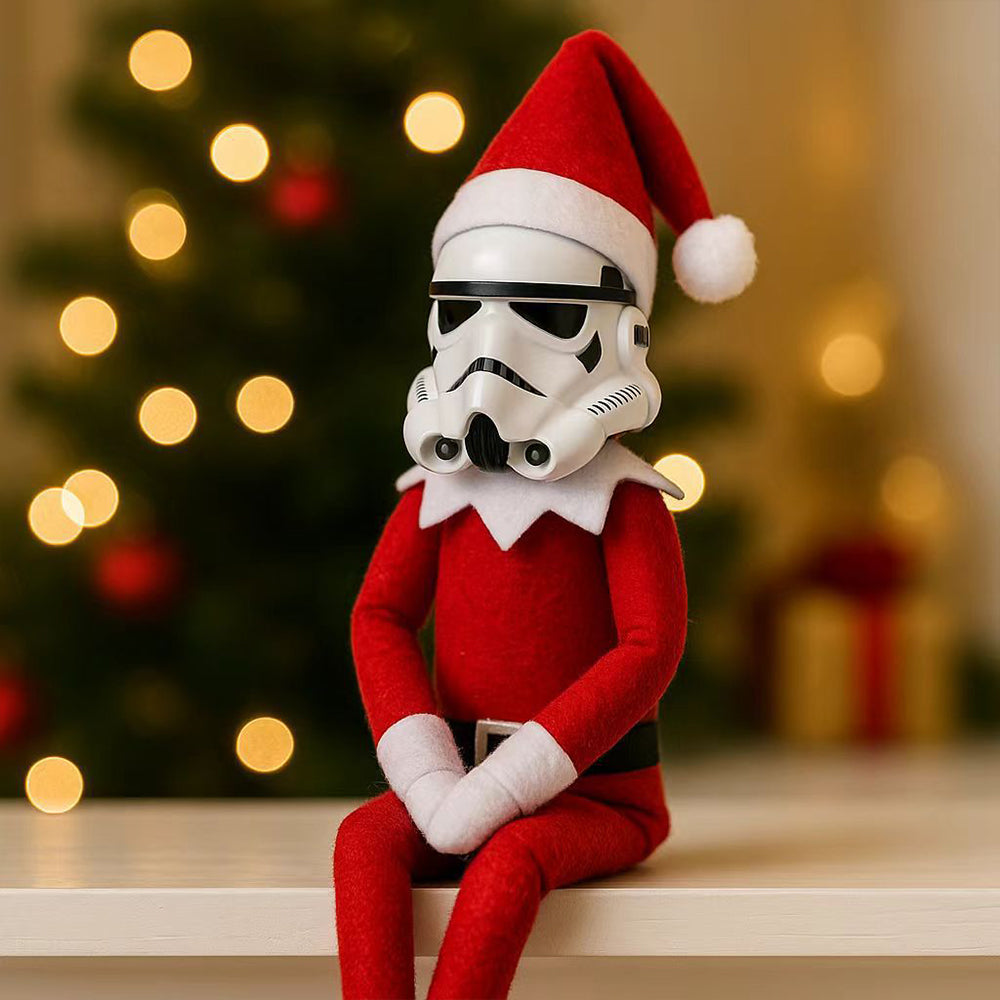 Stormtrooper Elf Christmas Ornament | Resin & Felt Festive Collectible for Holiday Decor