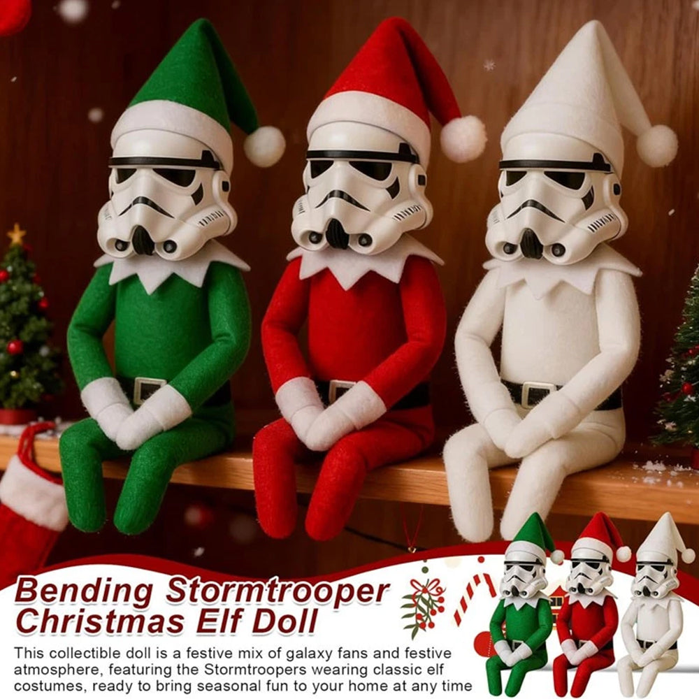 Stormtrooper Elf Christmas Ornament | Resin & Felt Festive Collectible for Holiday Decor