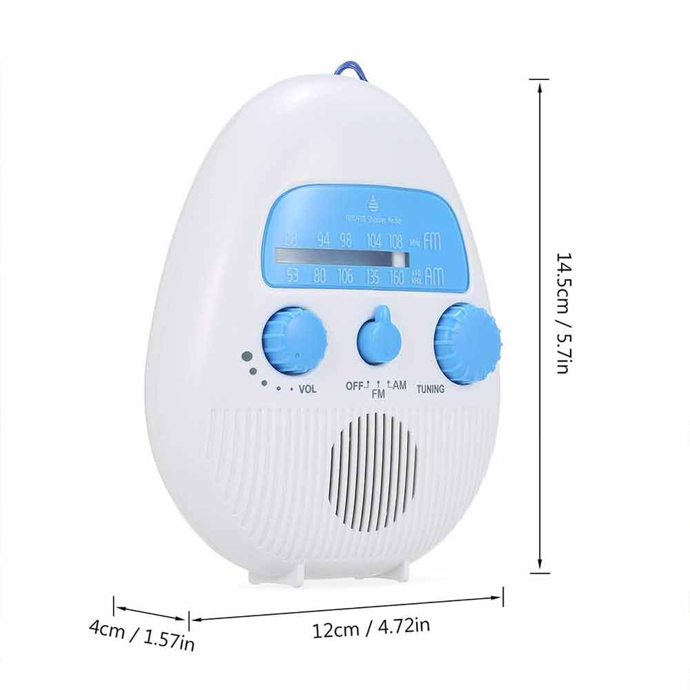 Portable Waterproof Music Shower Radio FM AM Electronic Bathroom Bath
