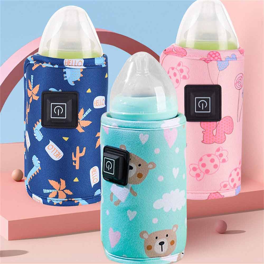 Baby Bottle Warmer Bag Thermostat Portable Travel Milk Feeding Heater USB Pouch