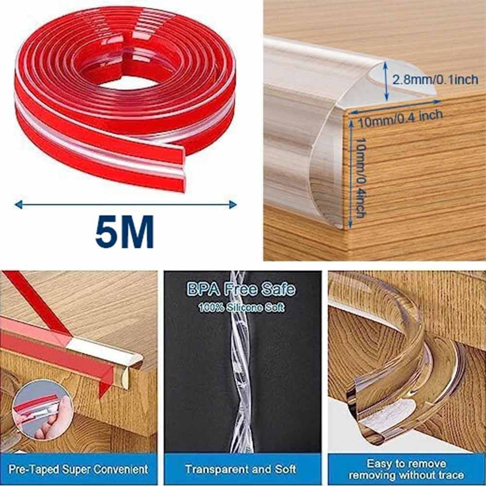 5M Corner Edge Guard – Table Safety Protector Strip, Cushion Foam Bumper 10mm