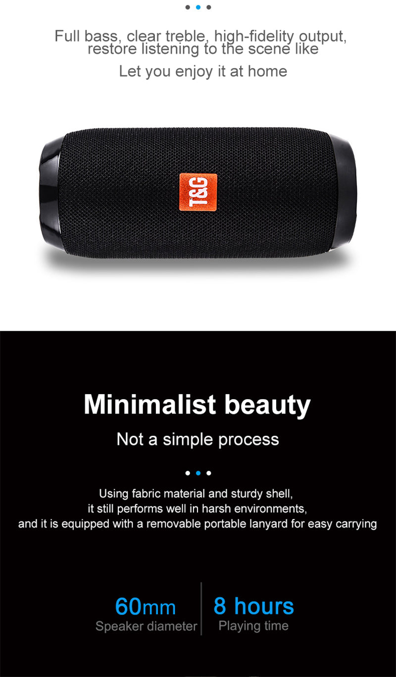 Portable Wireless Bluetooth USB Speaker – Mini Outdoor Speaker with TF Card & FM Radio