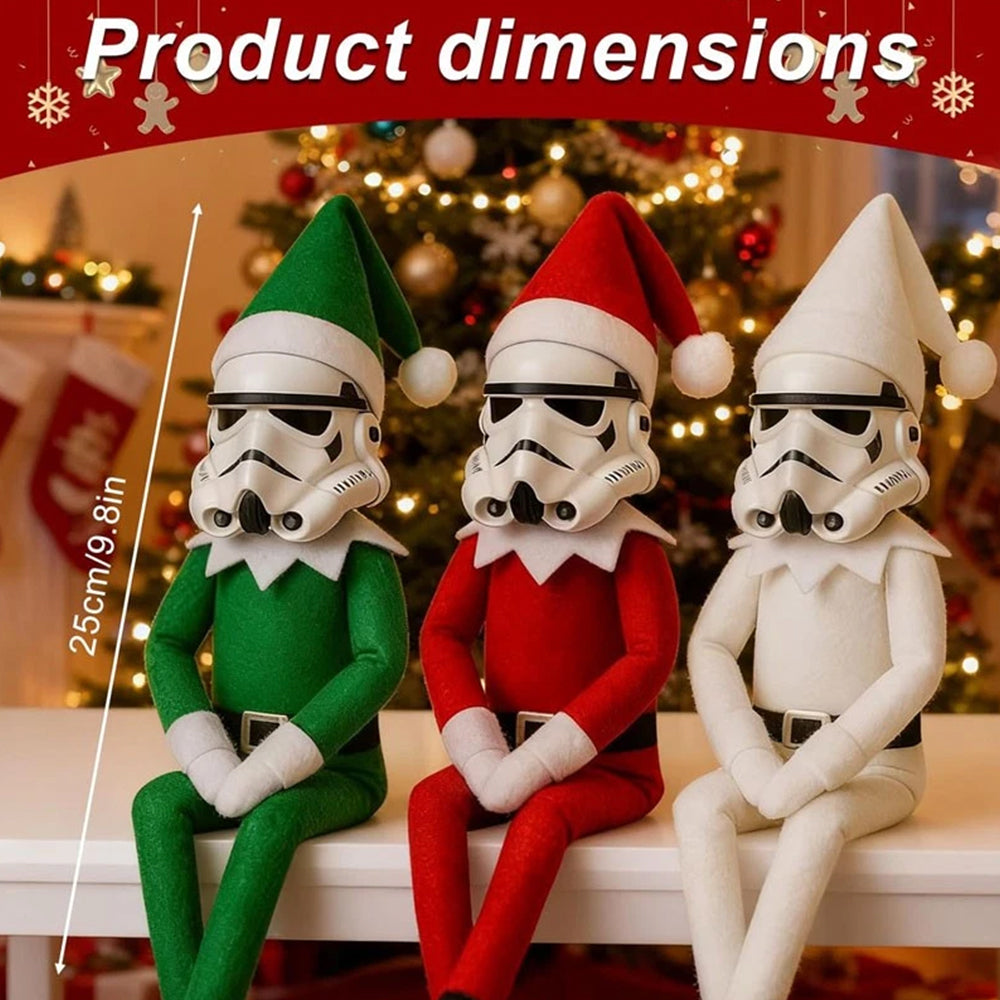 Stormtrooper Elf Christmas Ornament | Resin & Felt Festive Collectible for Holiday Decor
