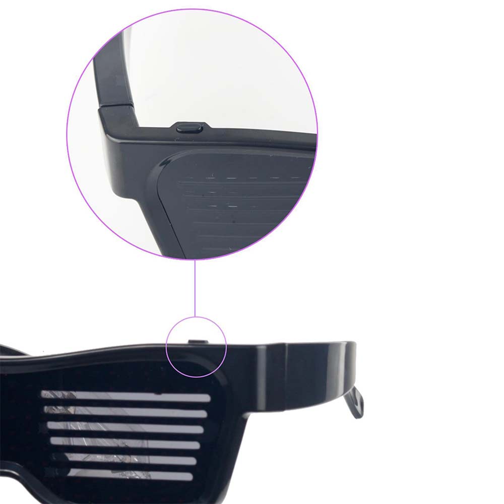 Bluetooth LED Eye Glasses APP Control for Raves Birthday DJ EDM Display Text
