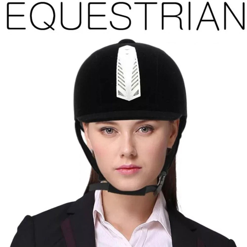 Black Horse Riding Helmet – Adjustable Safety Half Cover, 58cm Equestrian