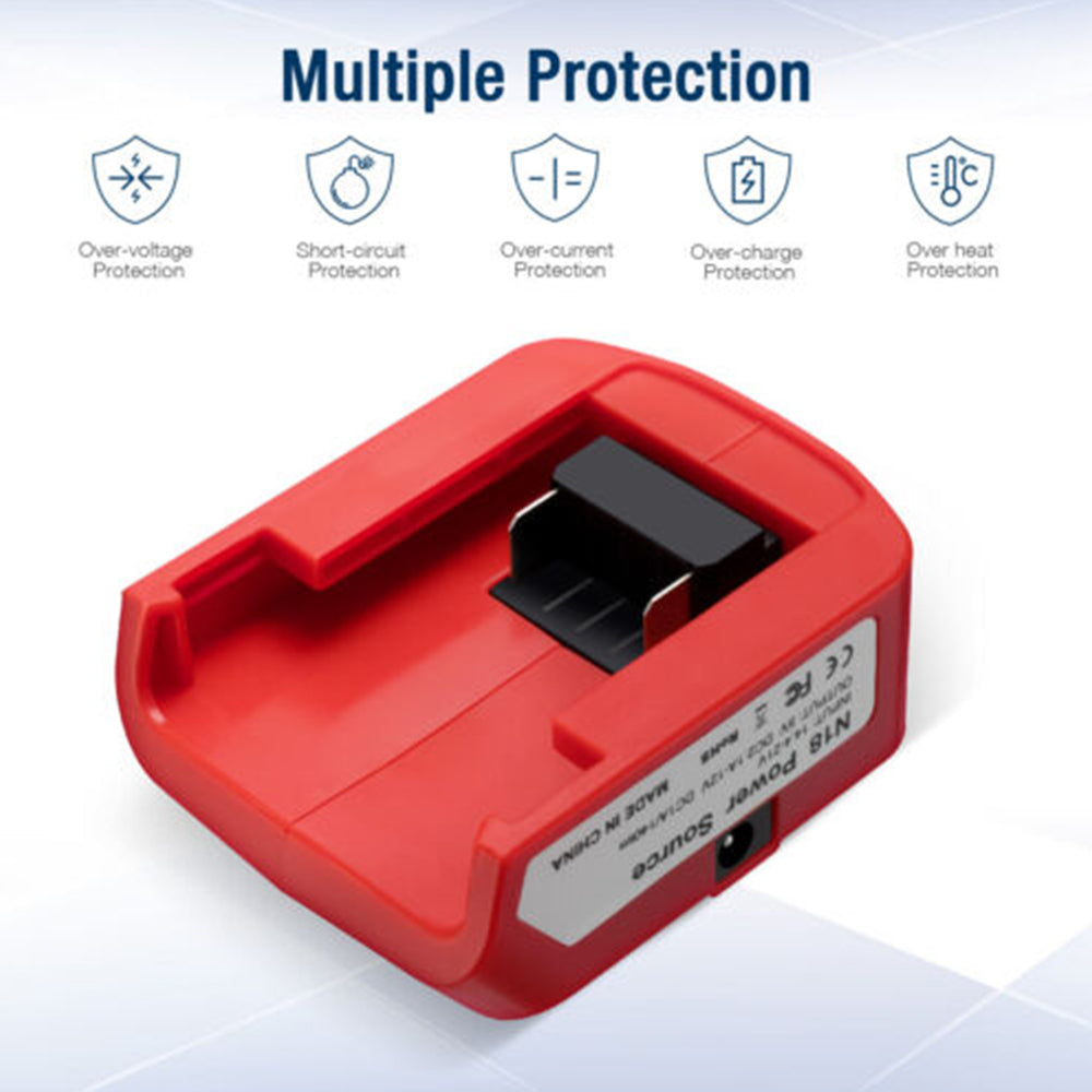 Dual USB Port Phone Charger Adapter Li-ion Battery Fit Milwaukee 18V/20V Battery