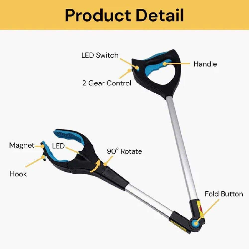 Megnatic Aluminium Pick Up Tool Reacher Grabber Extend Hand Picker Arm Stick