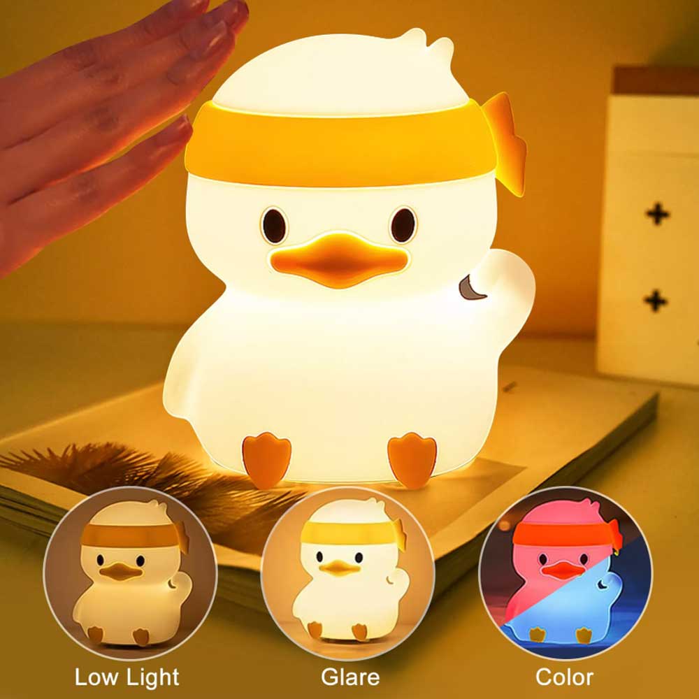 Duck LED Night Light – 6 Cute Color Changing, Dimmable, USB Rechargeable for Bedroom