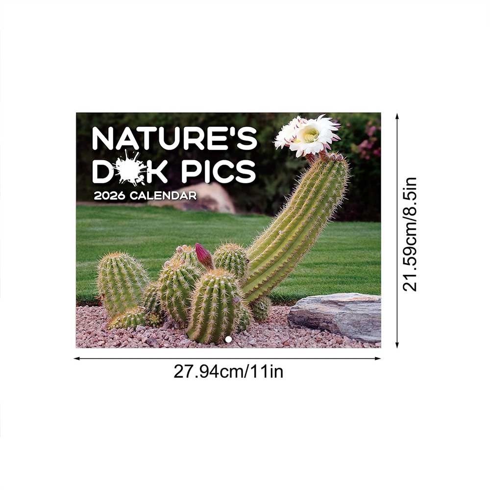 2026 Nature's D*ck Pics Wall Calendar - Funny Gag Gift with Monthly View