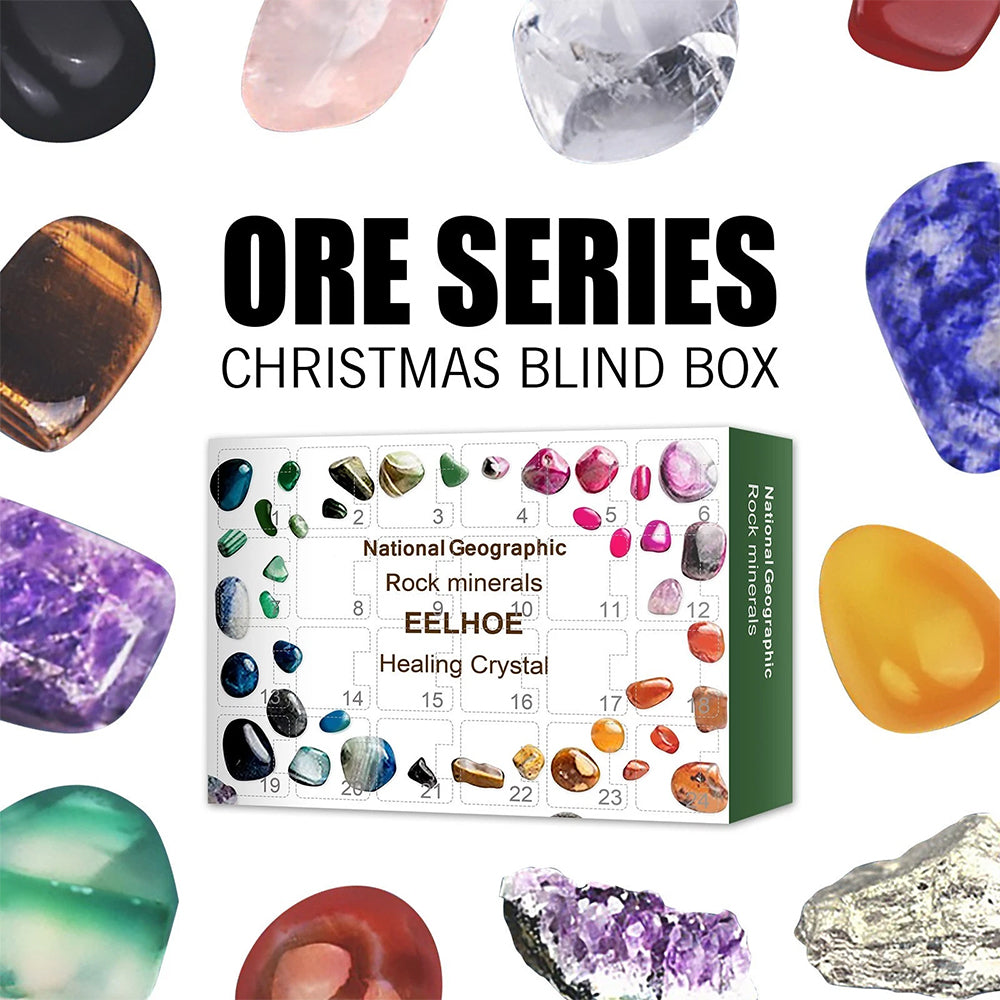 2025 Crystal Advent Calendar with 24 Healing Stones & Minerals | Countdown to Christmas with Science & Magic