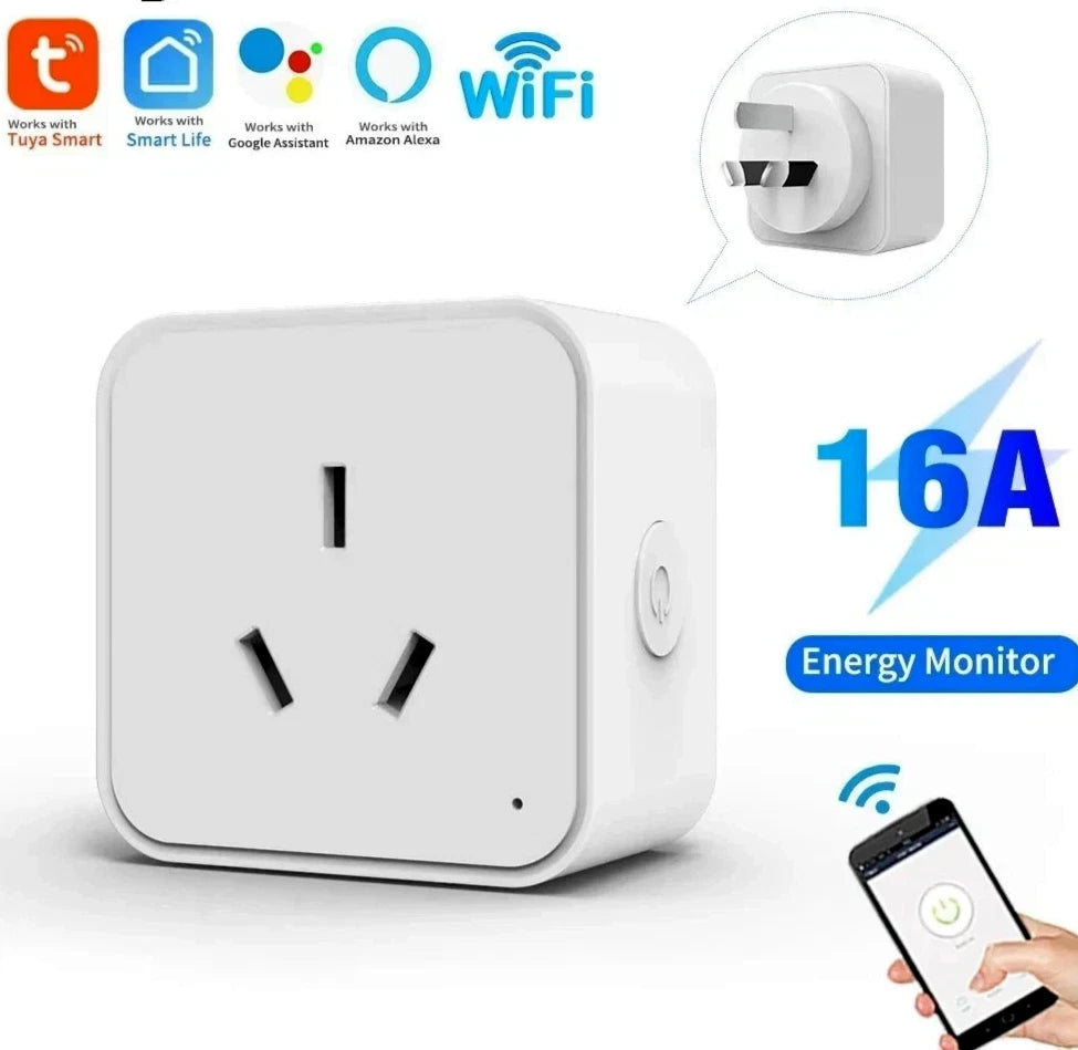 Tuya WiFi / Zigbee 16A Smart AU Socket Plug Voice Control for Alexa Google Home