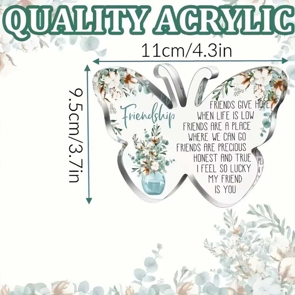 Acrylic Plaque Friendship Gift – For Best Friend, Thank You & Birthday Gift for Her, 12cm