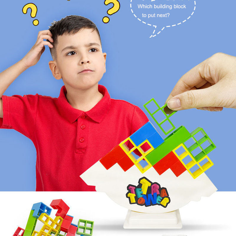 Tetra Tower Game Stacking Blocks Stack Building Blocks Balance Puzzle Board Assembly Bricks Educational Toys for Children Adults