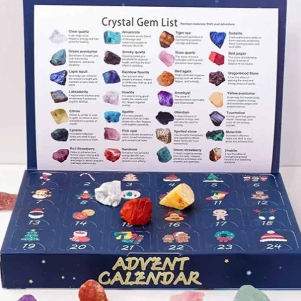 Crystal Advent Calendar 2026 – 24 Mock Gemstone & Mineral Christmas Countdown