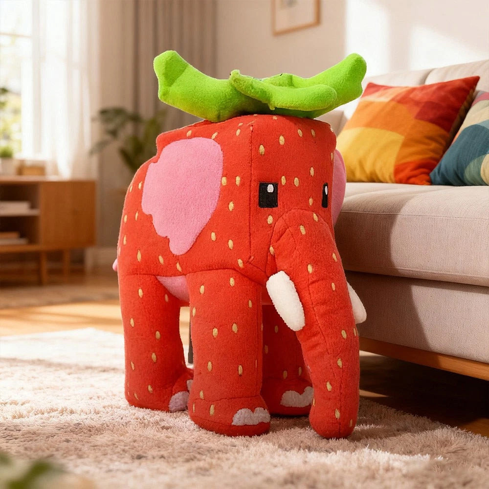 Steal a Brainrot Strawberry Elephant Plush Toy Cute Soft Stuffed Animal Doll for Collectors