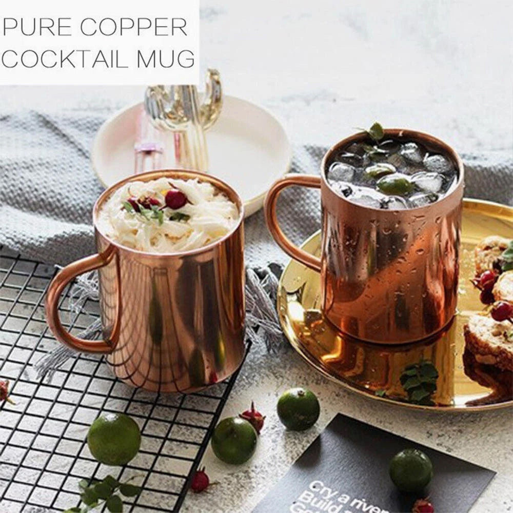 450ml Solid Pure Copper Moscow Mule Mug – Icy Cold Classic for Cocktails, Coffee & Beer