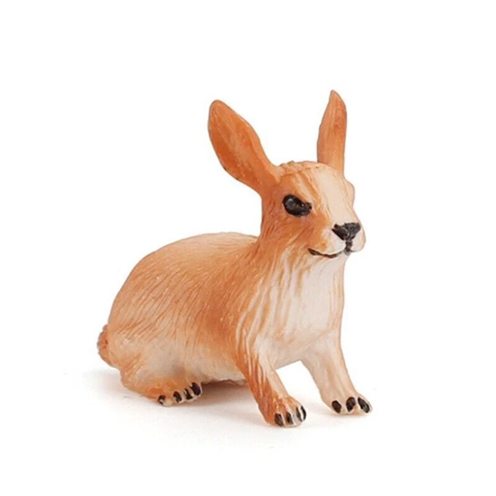 Woodland Animal Figurine Set - 6PCS Deer Fox Rabbit Squirrel PVC Ornaments