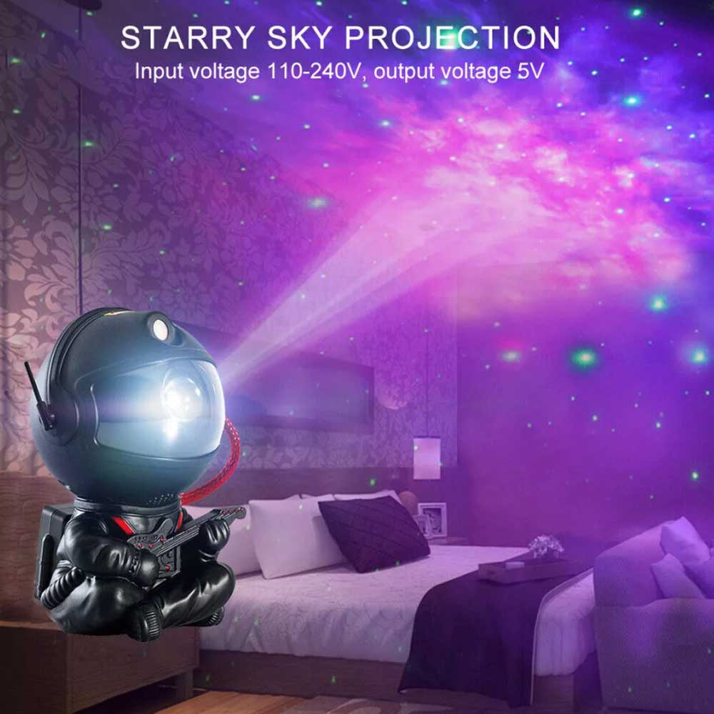 Astronaut Guitar Starry Projector Galaxy Night Light Lamp Space Nebula Star w/Remote
