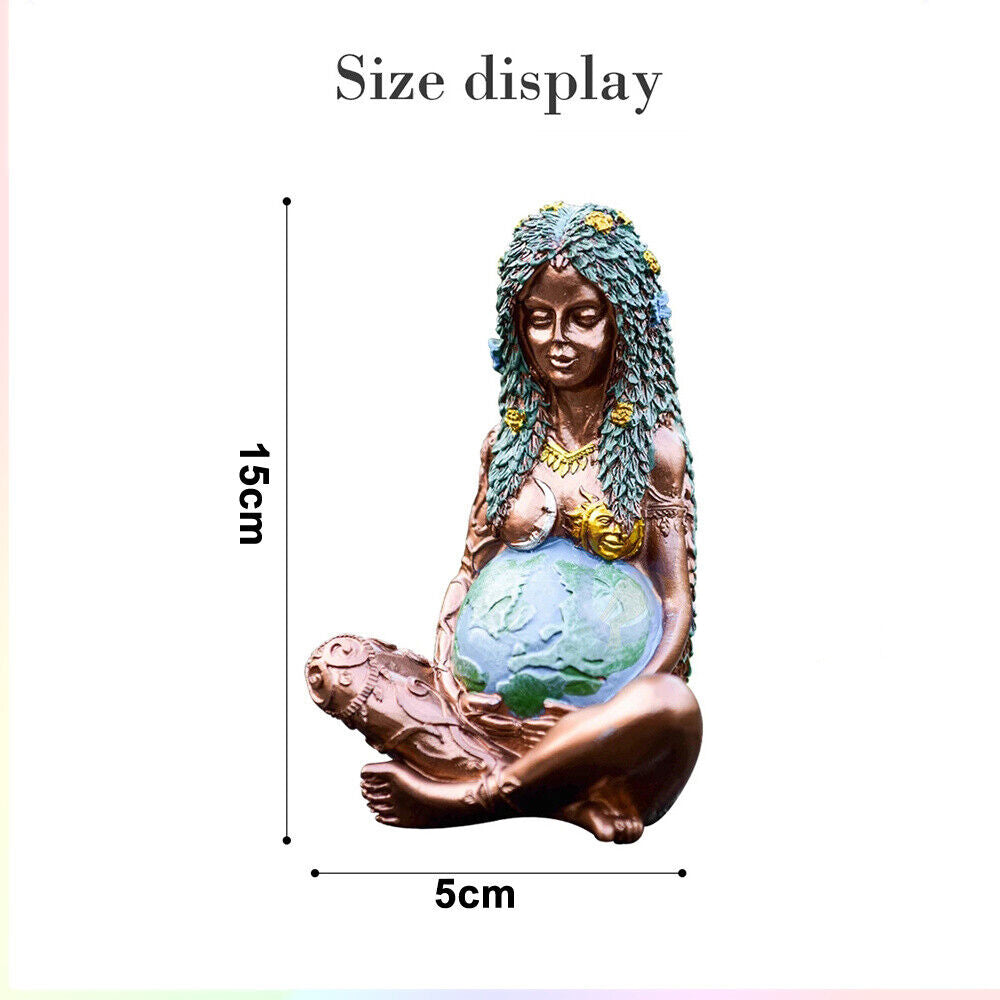 Resin Millennial Mother Earth Goddess Art Statue Figurine for Home Decor