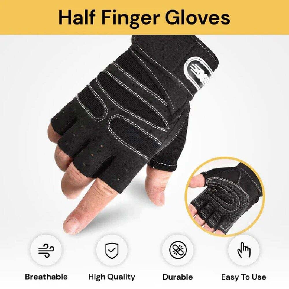 Unisex Half Finger Gloves Cycling Bicycle Gym Workout Training Anti Slip Padded