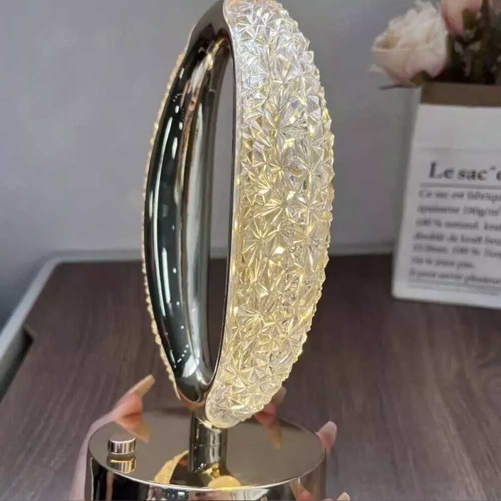 Table Lamp Crystal Night Light Touch Control USB Rechargeable Bedside Lamp Decor