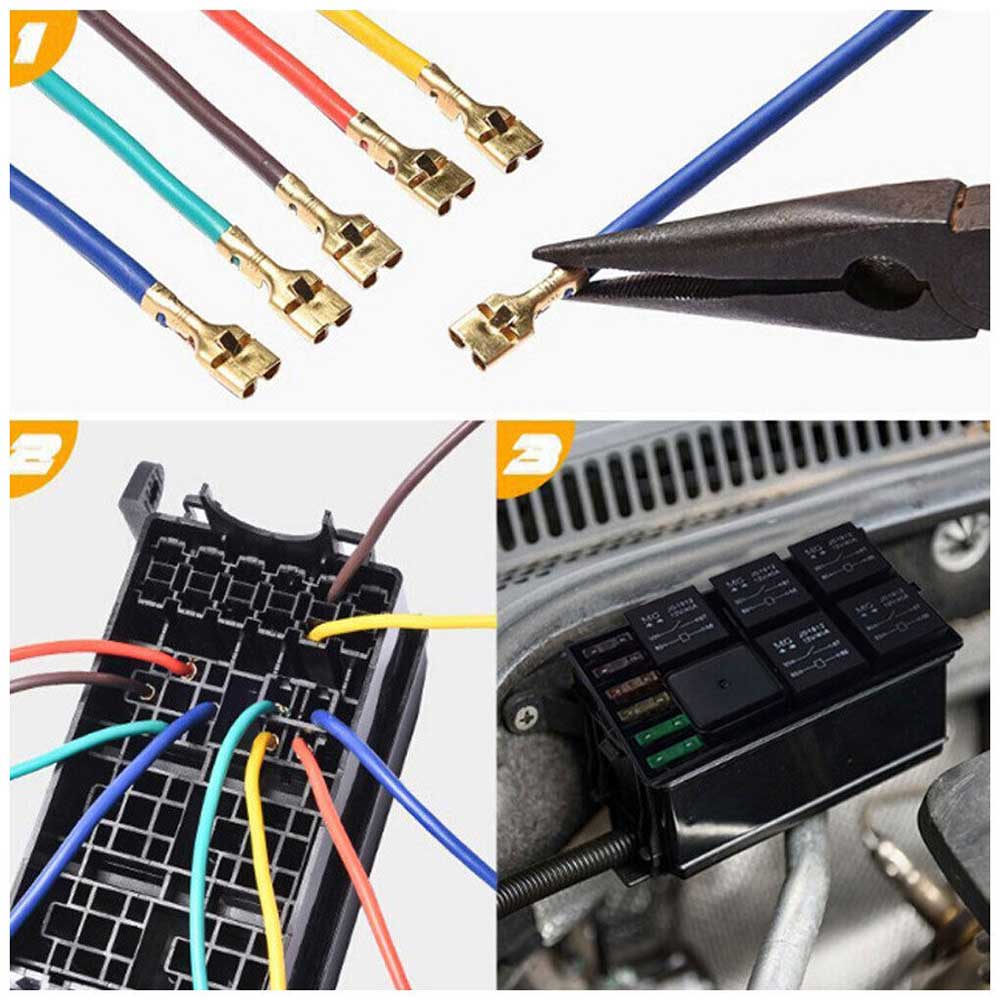 6-Way 12V Auto Waterproof Fuse Relay Holder Box Block 40A Relays with ATC Fuse