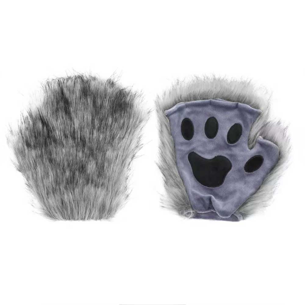 Furry Cat Fox Mask Christmas Party Cat Fox Cosplay Costume Mask Tail Paws Set
