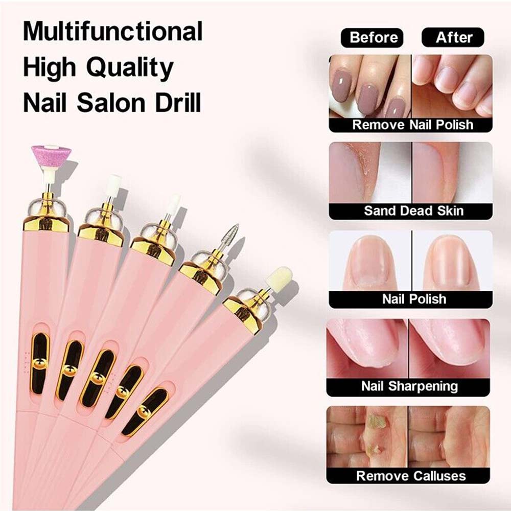USB Electric Nail File – Rechargeable Manicure & Pedicure Drill Set