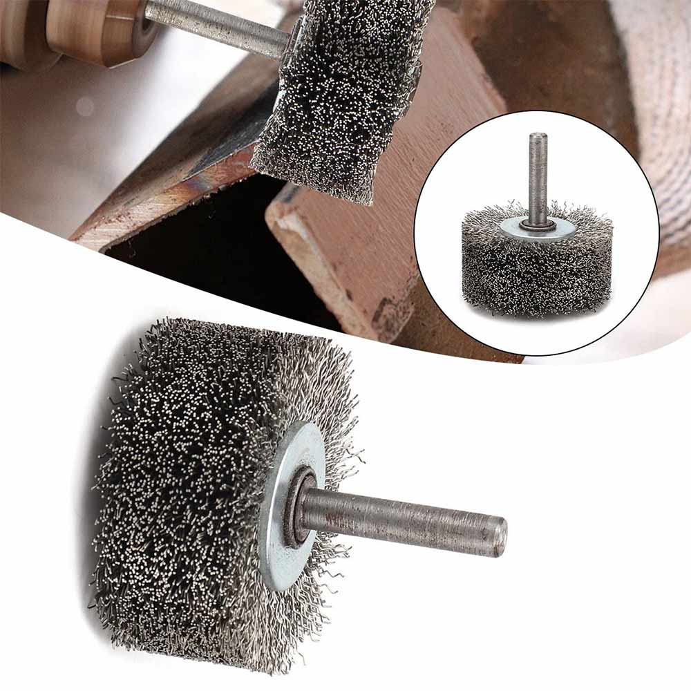6*50MM 304 Stainless Steel Wire Wheel Brush for Die Grinder Drill Rotary Tool 1/4" Shank