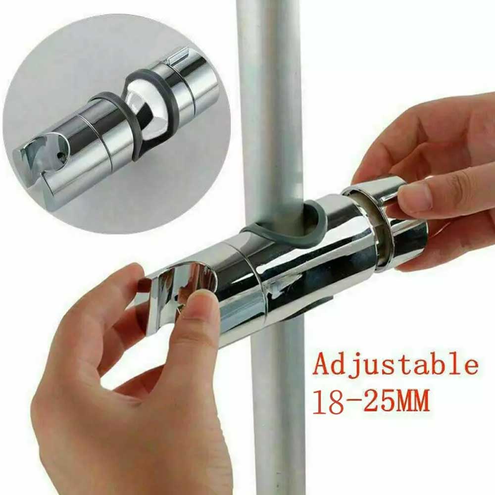 Adjustable Bathroom Shower Riser Rail Head Holder Hose Slider Clamp Bracket