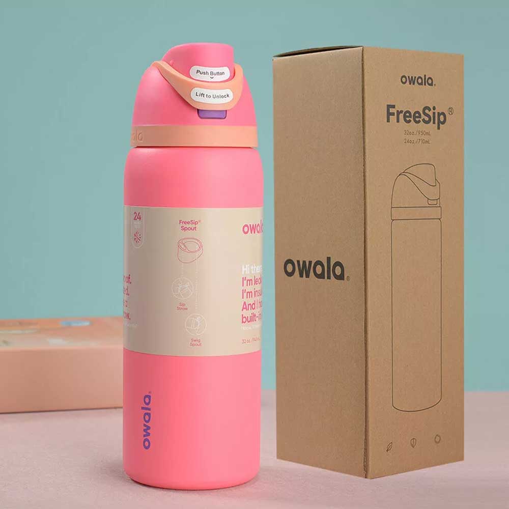 1X Random Owala  FreeSip Stainless Steel Water Bottle Insulated Sports Portable