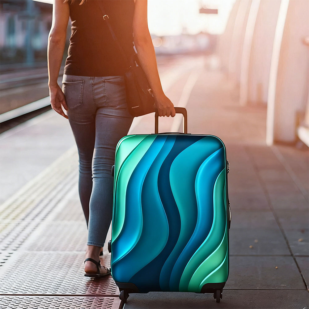 Colorful Travel Trolley Case Cover – Suitcase Protector & Storage Cover (25–28 Inch)