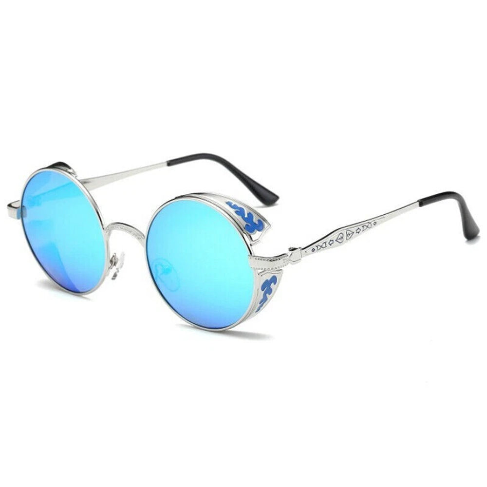 Steampunk Polarized Sunglasses Men Women UV400 Driving Retro Round Glasses
