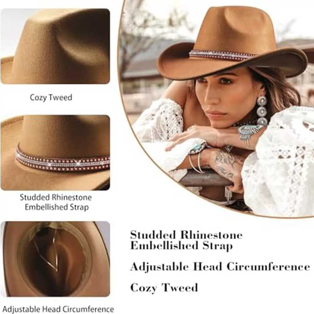 Western Cowboy Hat Women Men Wild-West Hats Cowgirl Cowboy Wide Brim Cap Hat