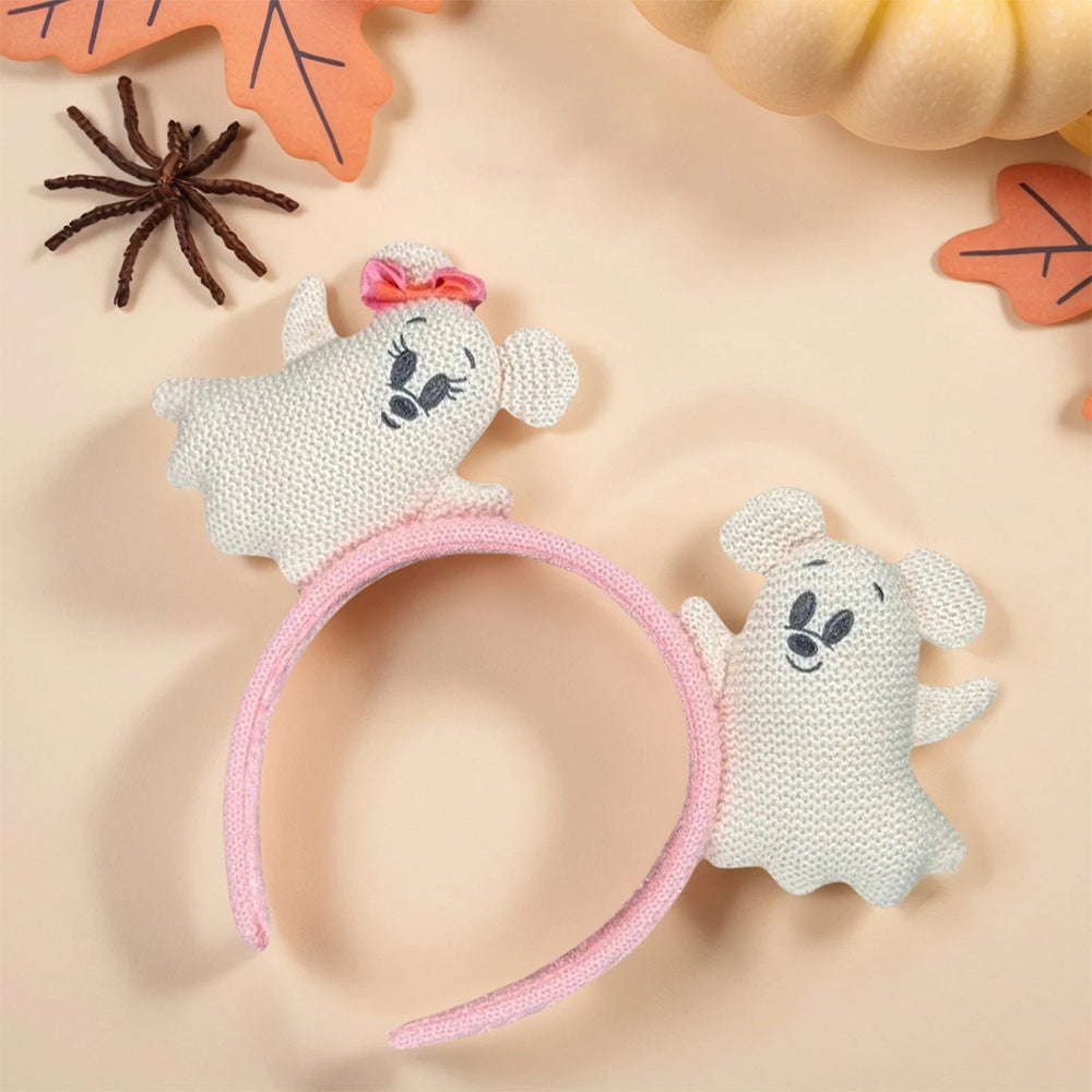 2025 HongKong Disney Parks Halloween Ghost Mickey And Minnie Mouse Ear Headband