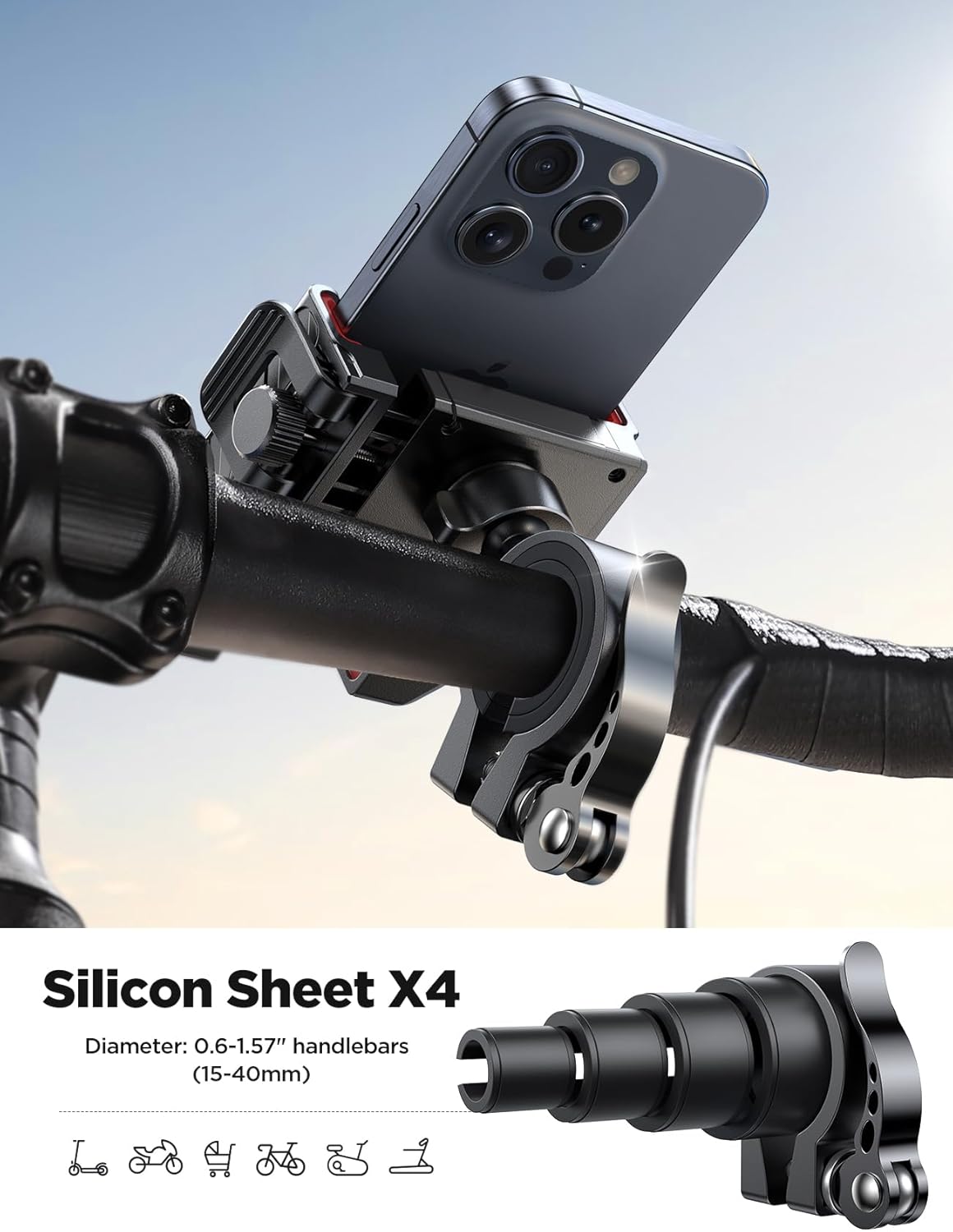 JOYROOM Bike Phone Mount - Handlebar Holder for iPhone Samsung 4.7–7 Inch