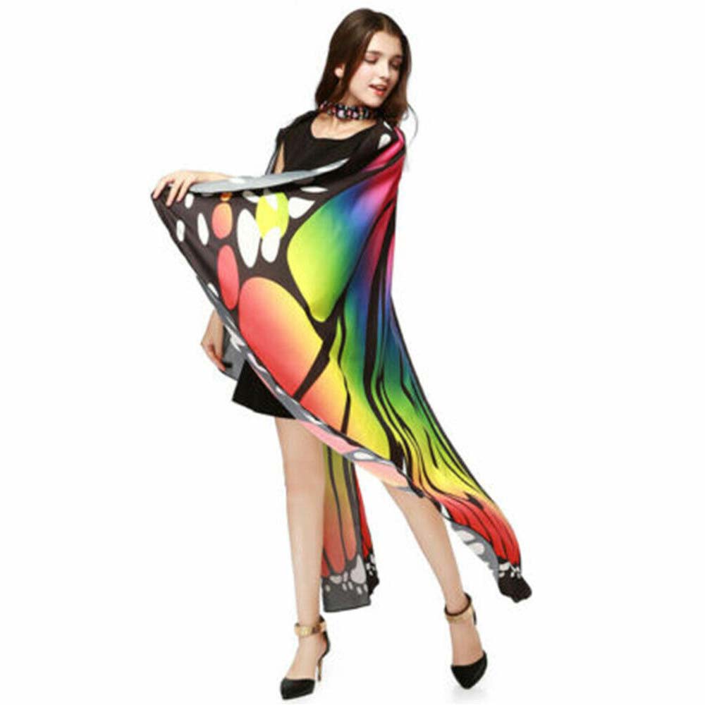 Shawl Butterfly Wings Scarf Halloween Birthday Gift Dress Adult Pretend Cosplay