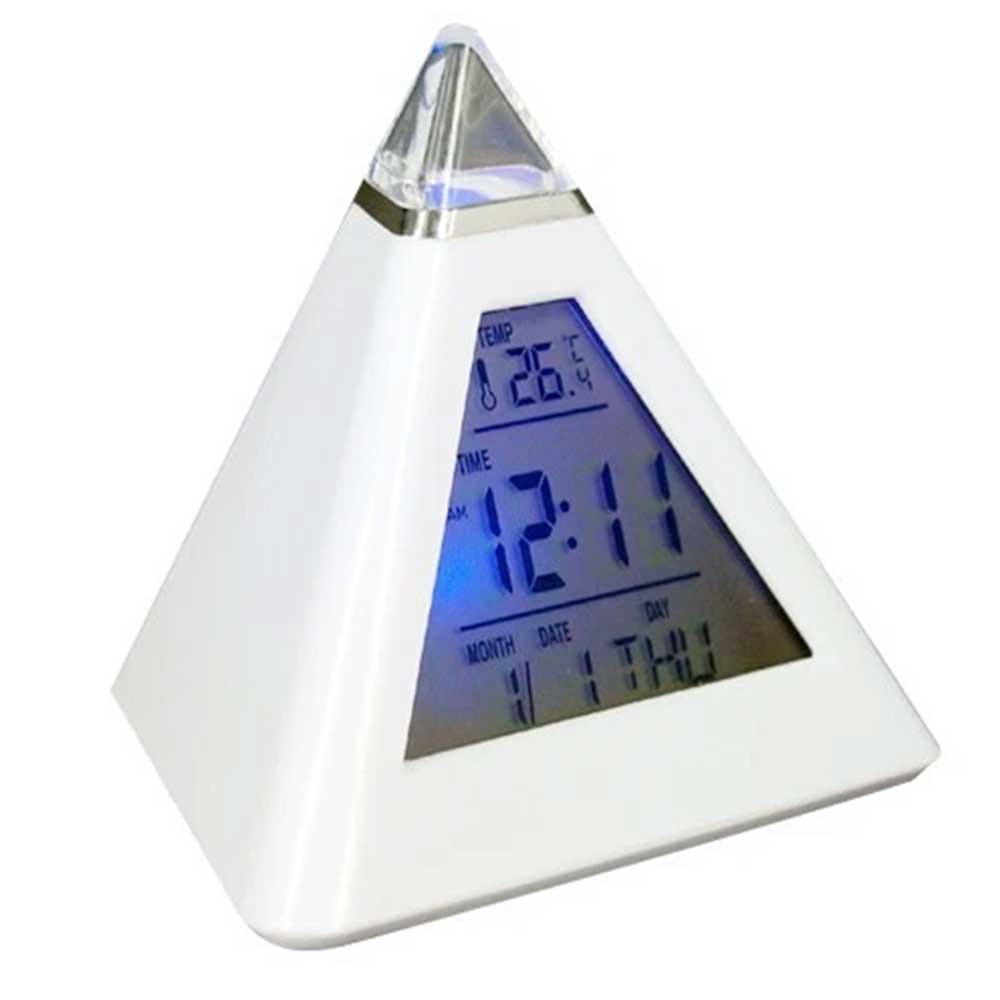 Pyramid LED Color Changing Alarm Clock Triangle Colorful Alarm Clock Gift