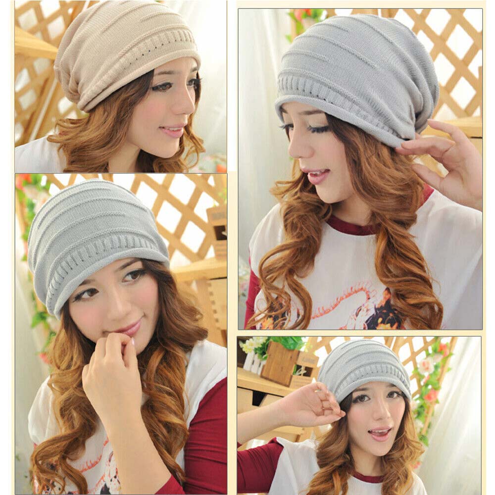 Women Men Hiphop Crochet Knitted Slouch Oversize Warm Baggy Beanie Hat Cap Beret
